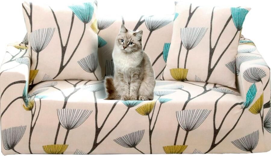 Ibenzoa Elastische en Zachte Bankhoes voor 1234-zitsbank met Bloemenpatroon