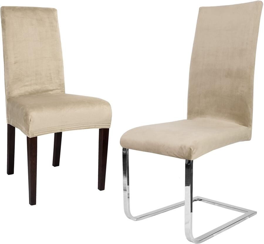 Ibenzoa Elastische fluwelen stoelhoezen set van twee voor optimale stoelbescherming