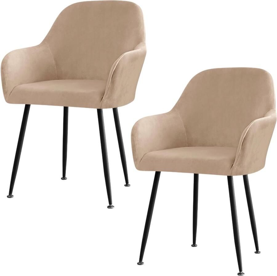 Ibenzoa Elastische fluwelen stoelhoezen voor eetkamerstoelen met armleuning in kaki kleur