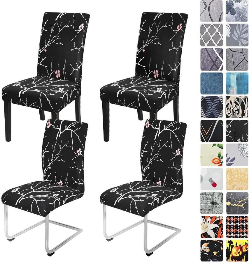 Ibenzoa Elastische Stoelhoezen Set van 4 6 voor Eetkamer en Evenementen Wasbaar en Beschermend