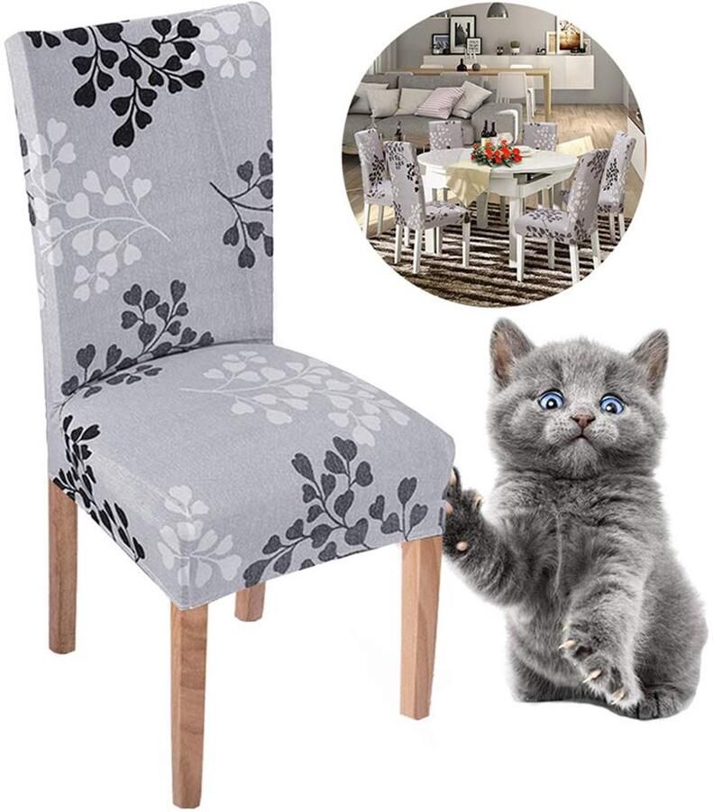 Ibenzoa Elastische Stoelhoezen Set van 6 voor Eetkamerstoelen met Universele Pasvorm