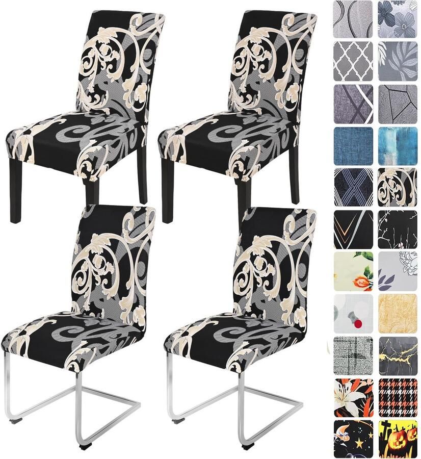 Ibenzoa Elastische Stoelhoezen Set voor Eetkamerstoelen Bescherming en Vernieuwing voor Thuis en Evenementen