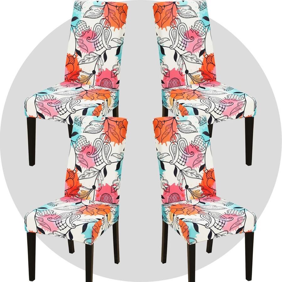 Ibenzoa Elegant en Praktische Set van 4 Universele Stretch Stoelhoezen voor Gebruiken