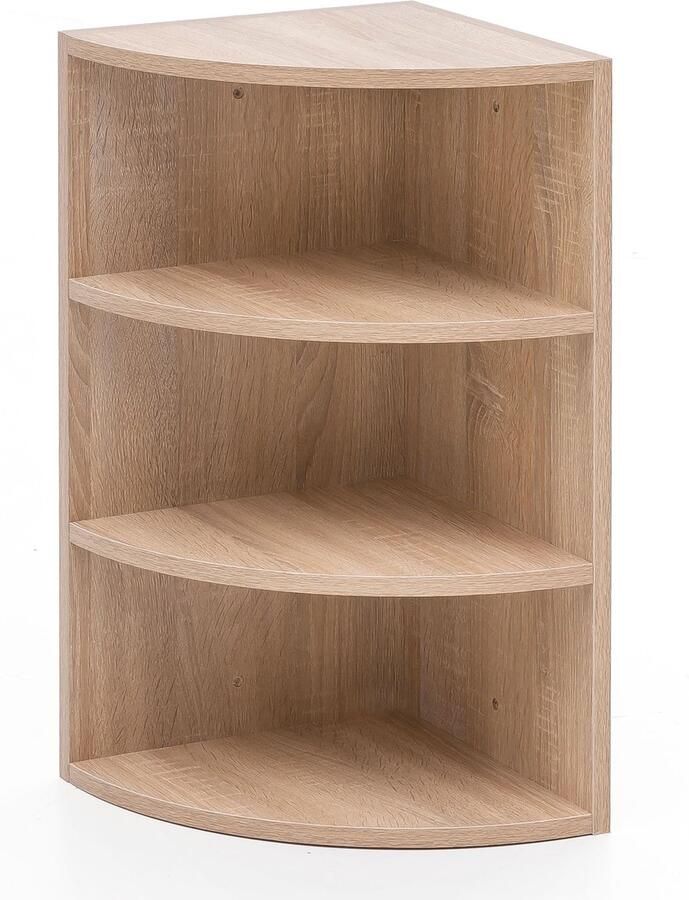 Ibenzoa Elegant hoekwandplank met ronde voorkant voor stijlvolle decoratie