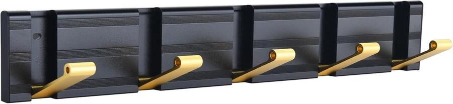 Ibenzoa Elegant Muurbeugel voor Jasen Tassen en Hoeden Zwart-Goud Finish