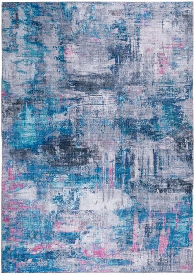 Ibenzoa Elegant Vintage Vloerkleed met Laagpolig Comfort en Tijdloos Design Grijs-Blauw 160 x 230 cm