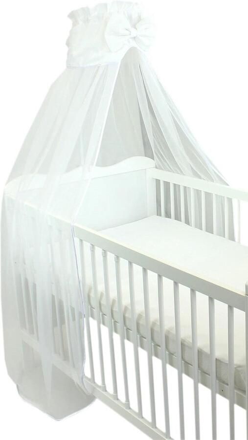 Ibenzoa Elegant Wit Baby Bed Canopy met Riem en Verfijnde Voering 240x170 cm