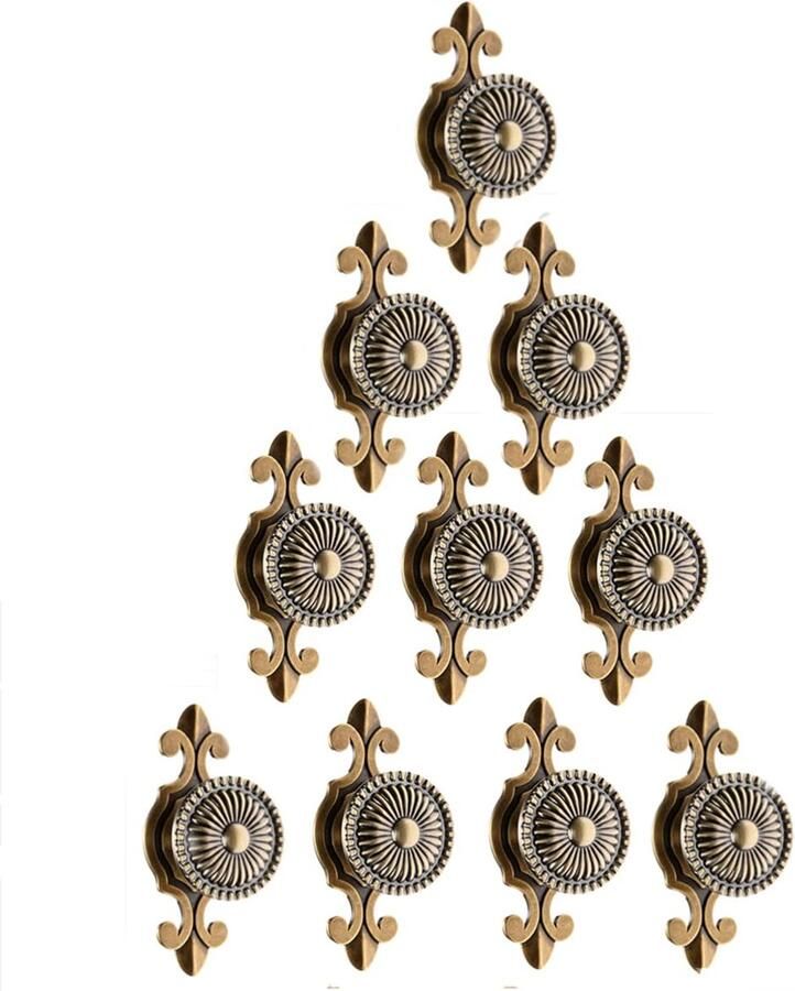 Ibenzoa Elegante Antiek Messing Lade- en Deurknoppen Set van 10 voor Meubels en Kasten