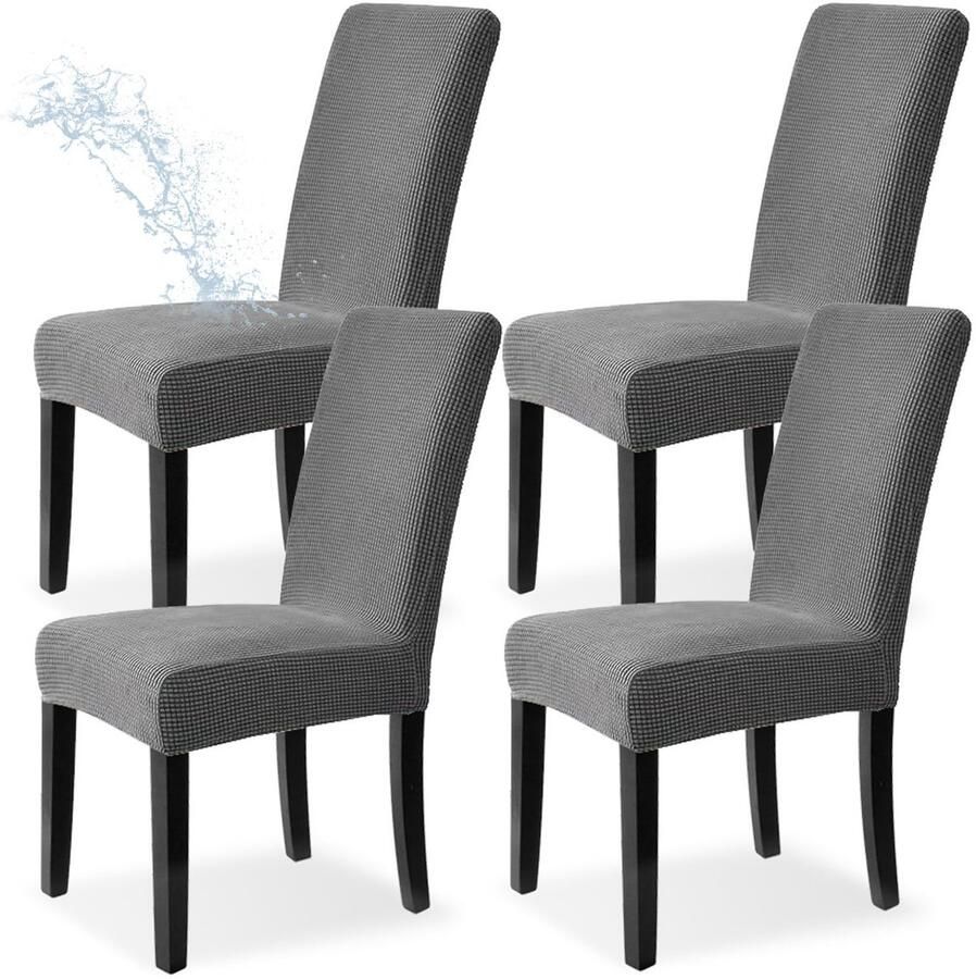 Ibenzoa Elegante Grijze Stoelhoezen Set van 4 voor Gebruiken in Huis en Feestlocaties