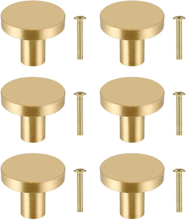 Ibenzoa Elegante Set van 6 Massieve Gouden Kastknoppen voor Keuken en Meubels