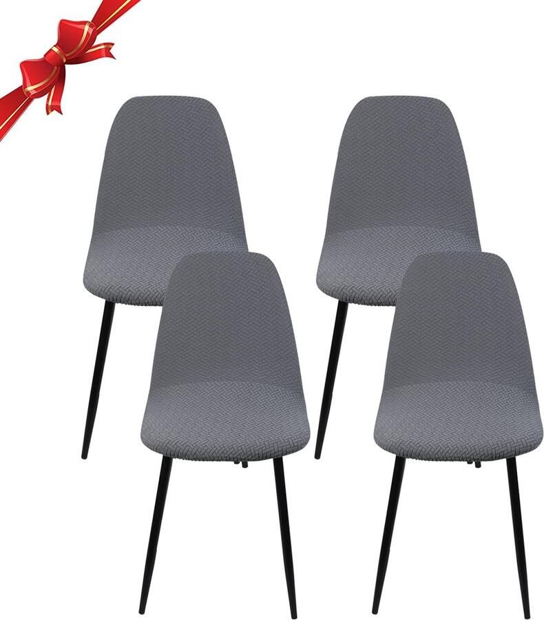Ibenzoa Elegante Stretch Stoelhoezen Set van 4 voor Eetkamer- en Keukenstoelen