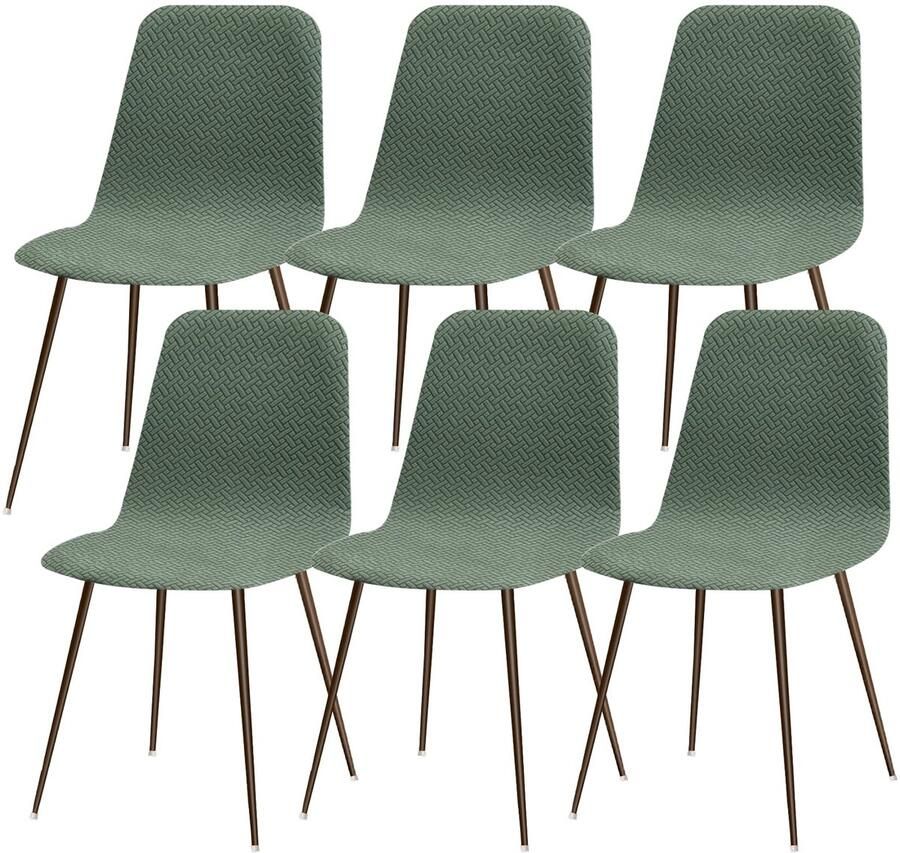 Ibenzoa Elegante Stretch Stoelhoezen Set van 6 voor Eetkamerstoelen in Scandinavische Stijl