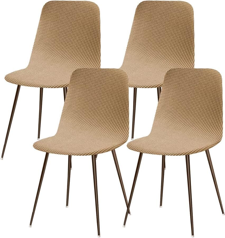 Ibenzoa Elegante Stretch Stoelhoezen Set voor Eetkamerstoelen Wasbaar en Universeel in Kleuren