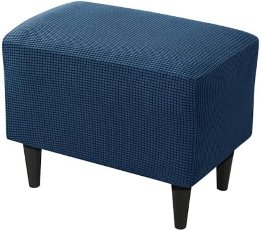 Ibenzoa Elegante Stretchbare Ottomaanse Hoes in Luxe Marineblauw voor Voetenbankbescherming en Stijlvolle Interieurvernieuwing