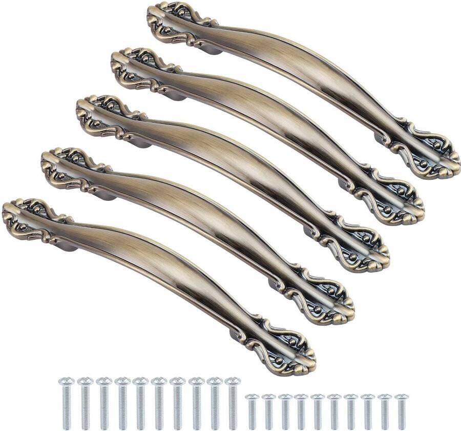 Ibenzoa Elegante Vintage Deur- en Ladegrepen Set van 5 met Antieke Look