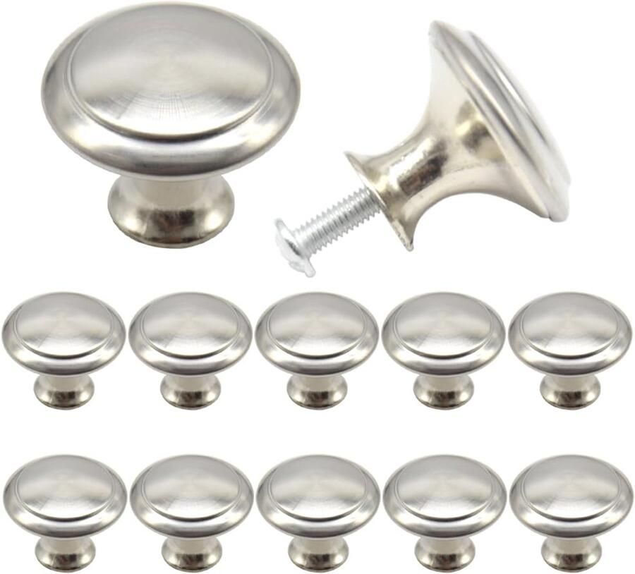 Ibenzoa Elegante Zilverkleurige Kastknoppen Meubelknoppen Set van 12 voor Kasten en Laden met Schroeven