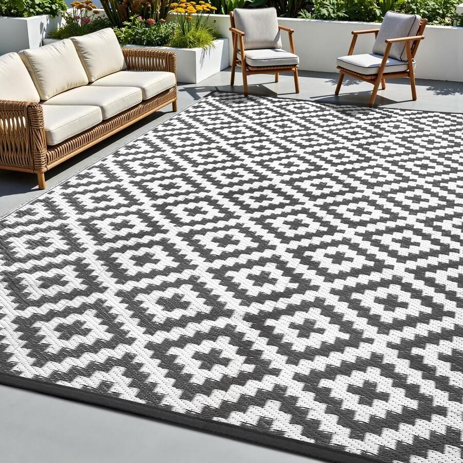 Ibenzoa en Stijlvol Outdoor Tapijt met Geometrisch Design voor Tuin en Balkon