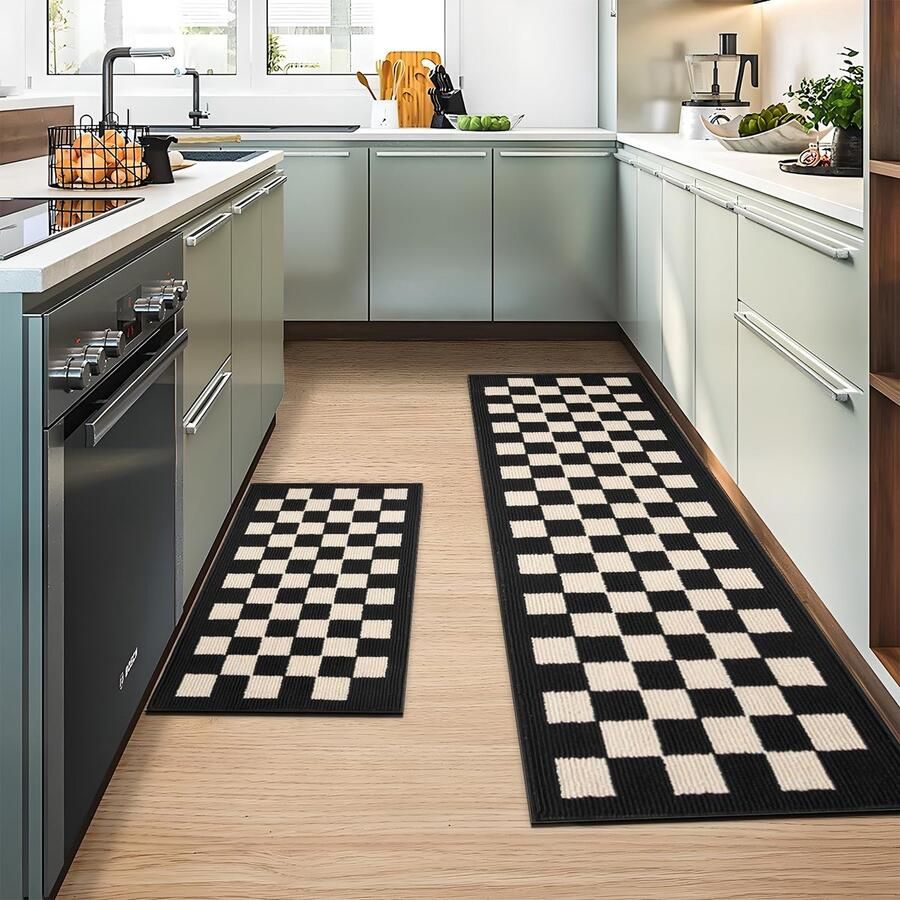 Ibenzoa en Wasbare Tapijtlopers voor Keuken en Hal in Zwart
