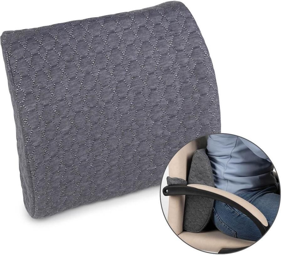 Ibenzoa Ergonomisch traagschuim lendenkussen voor rugondersteuning en houdingcorrectie bij langdurig zitten