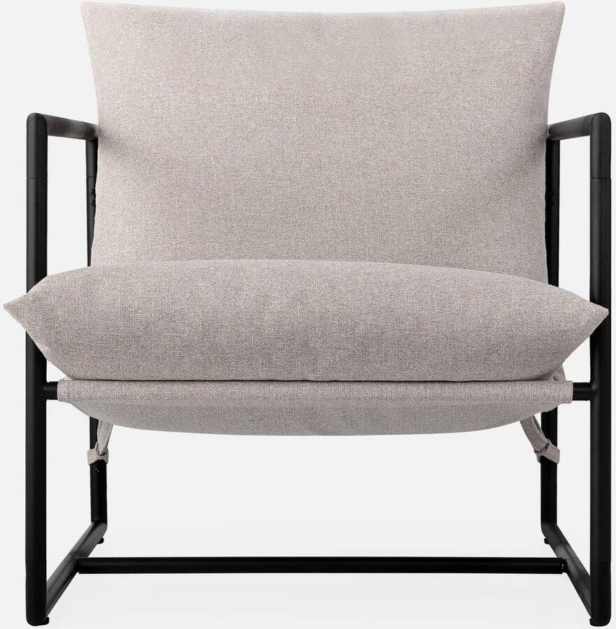 Ibenzoa Extra Grote Moderne Sling Accentstoel met Metalen Frame en Comfortabele Schuimvulling voor Elke Ruimte