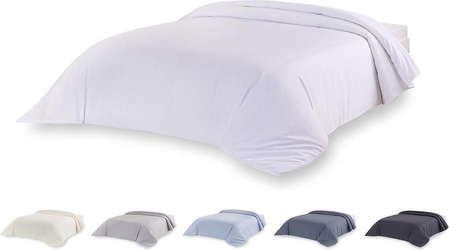 Ibenzoa Extra Zachte Microvezel Dekbedovertrek voor Comfortabel Slapen Wit Geschikt voor Bedden van 200-260 x 240 cm