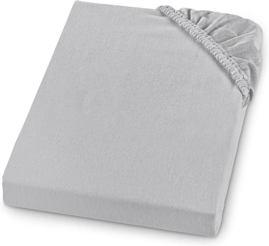 Ibenzoa Flanelhoeslaken voor Matrassen tot 23 cm Hoogte Grijs OekoTex Certificaat