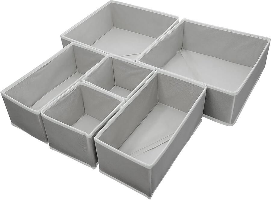 Ibenzoa Flexibele Ladeorganisatie voor Kleding en Ondergoed 6 Stuks Grijs