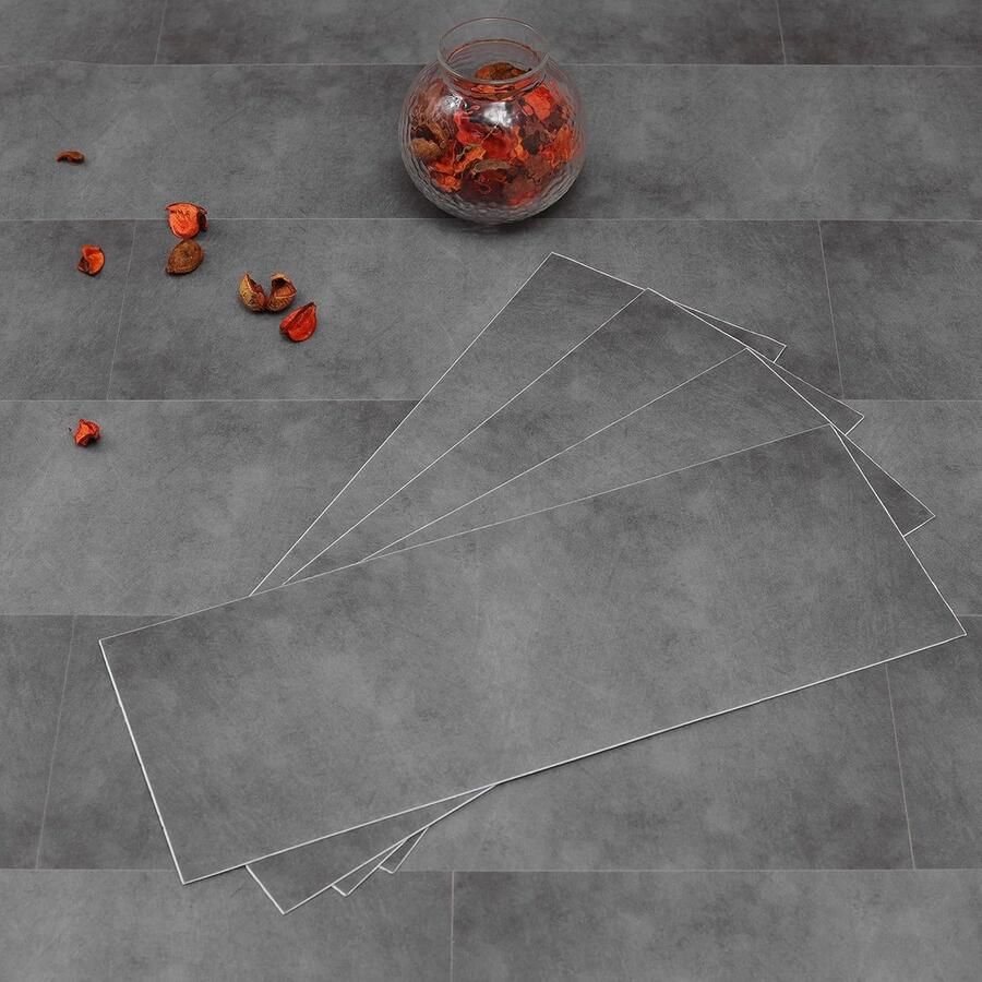 Ibenzoa Flexibele Zelfklevende PVC Vloerbedekking – Grijs 40 x 15 cm Waterbestendig