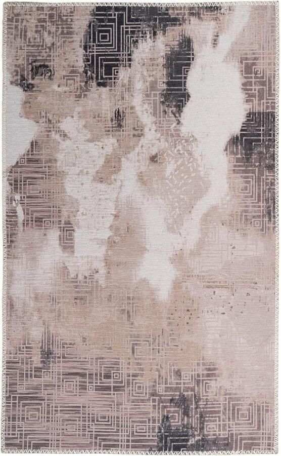 Ibenzoa Gedetailleerd Taupe Vloerkleed met Verfijnde Vintage Uitstraling – 120 x 180 cm