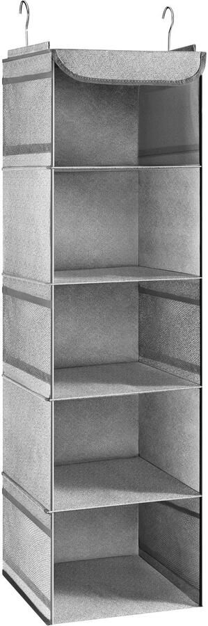 Ibenzoa Georganiseerde Opbergoplossing voor Kledingkasten 5 Vakken Lichtgrijs