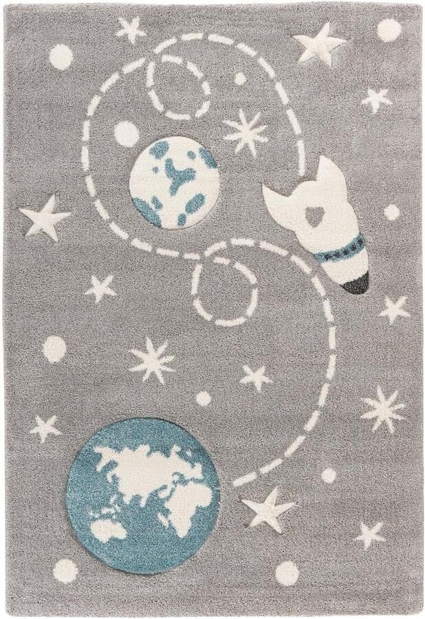 Ibenzoa Grote Grijs Speelmat met Ruimtevaart Design 80 x 150 cm