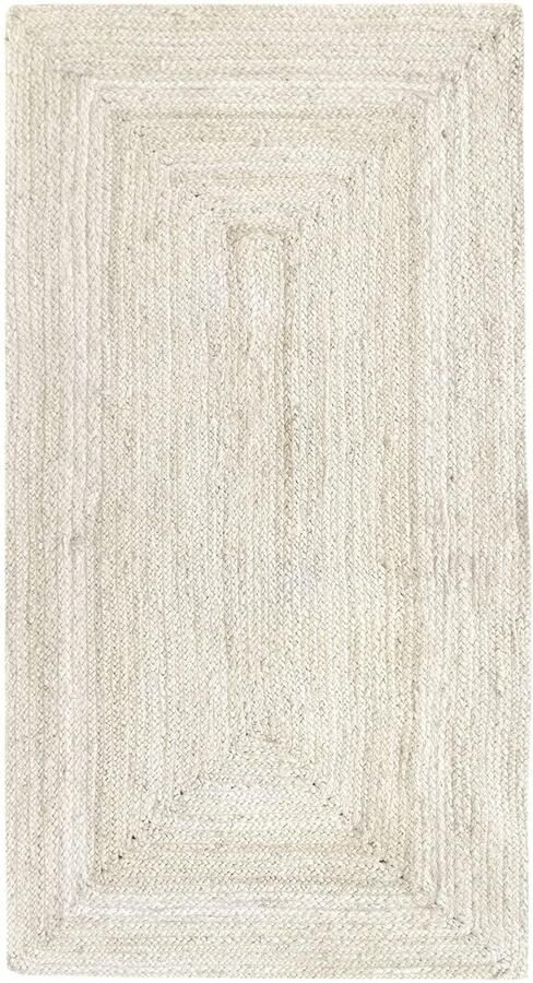 Ibenzoa Handgeweven Ivoor Kleur Vloerkleed van Natuurlijke Jute Vezel voor Huisstijlen