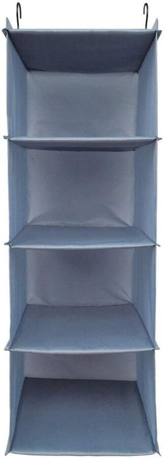Ibenzoa Handige Hangende Kledingkast Organizer met 4 Vakken voor Camping en Reizen Grijs