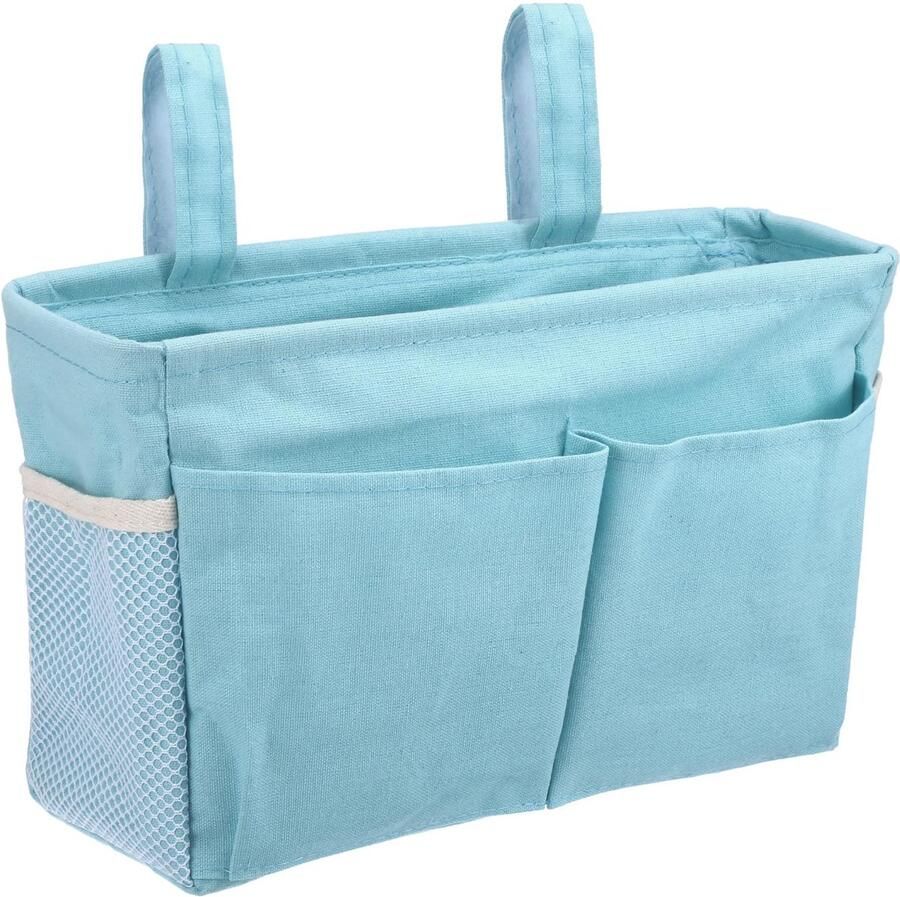 Ibenzoa Handige nachttafel organizer met vijf vakken en verstelbare ophanging