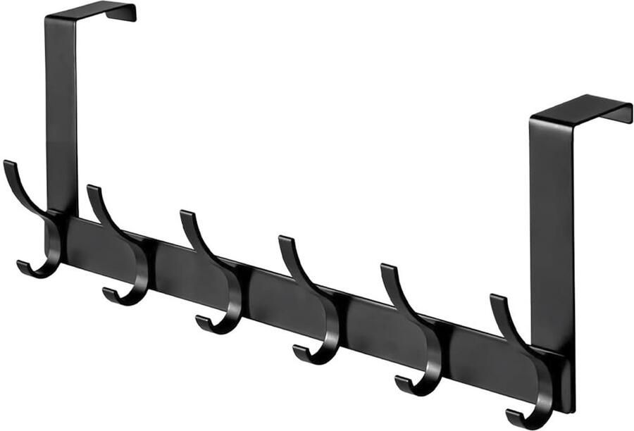 Ibenzoa Handige over-de-deur haak voor kleding en accessoires in zwart
