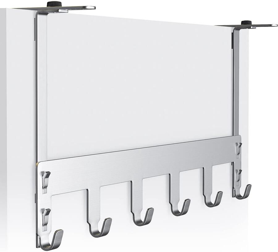 Ibenzoa Handige verstelbare deurkapstok met 6 haken voor ruimtes