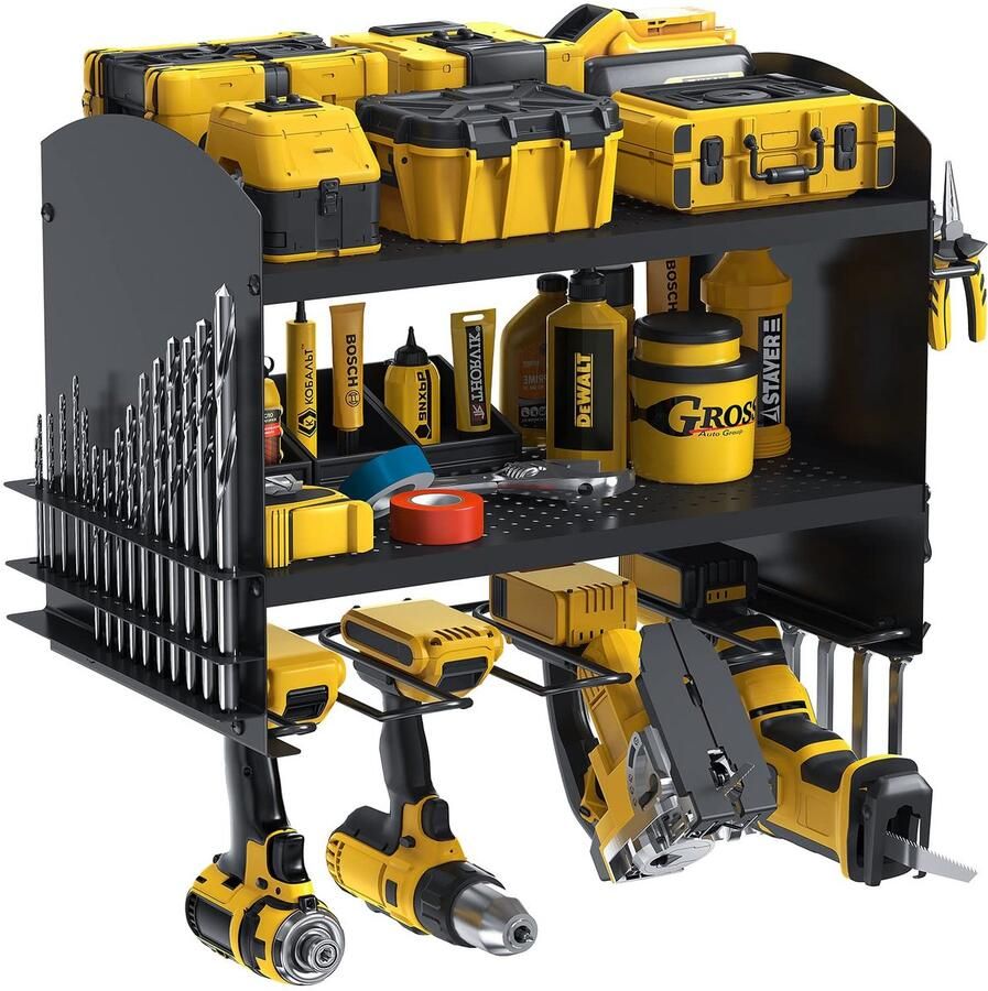 Ibenzoa Heavy-Duty Gereedschapsopbergsysteem met Wandmontage voor Efficiënte Organisatie van Elektrisch Gereedschap