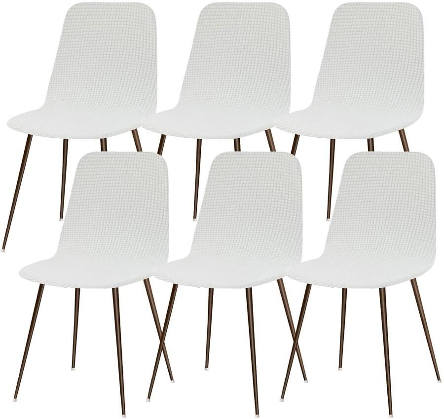 Ibenzoa Hoogwaardige Stretch Stoelhoezen Set van 6 voor Eetkamerstoelen en Keukenstoelen