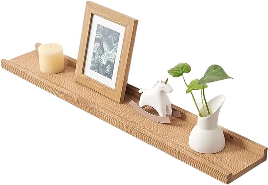 Ibenzoa Duurzame Houten Wandplank van Massief Eiken 50 cm Breedte