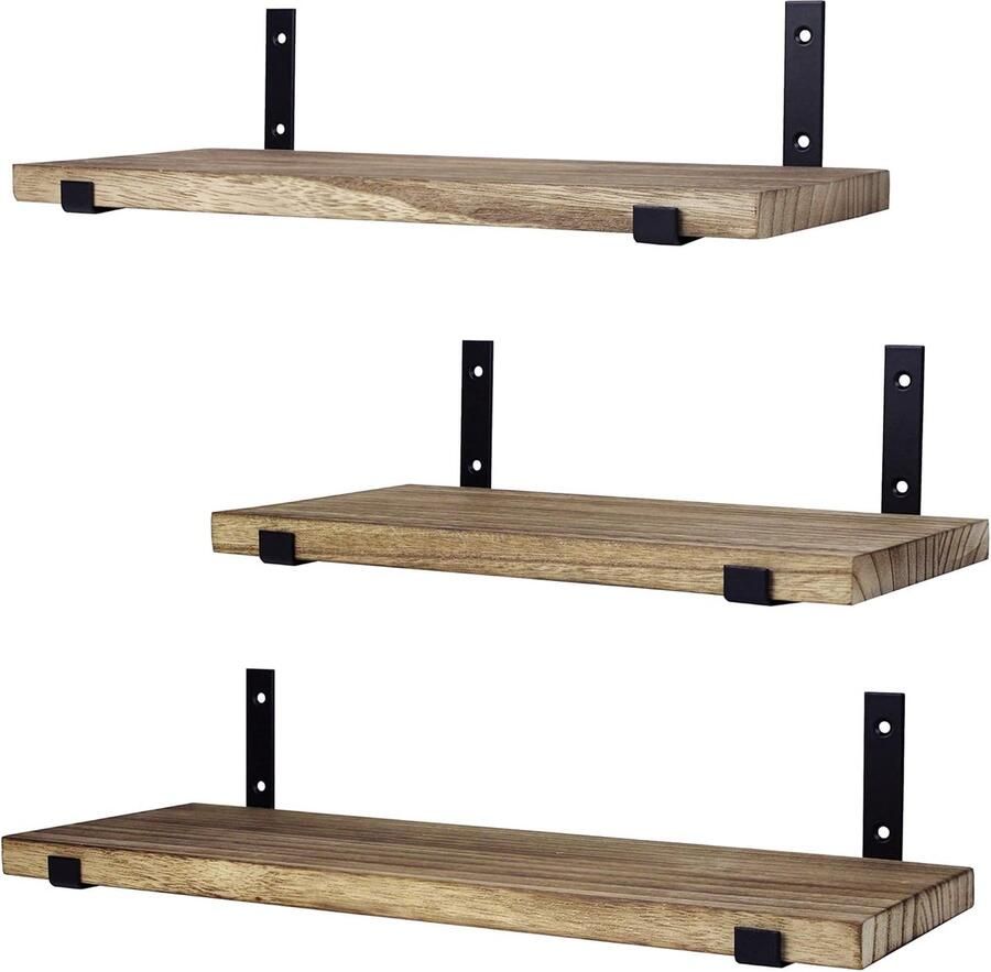 Ibenzoa Houten Wandplanken Set Multifunctioneel Design voor Interieurruimtes