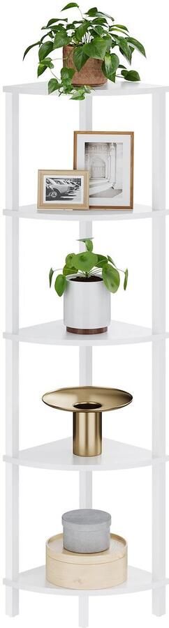 Unyqoos Stijlvolle Vrijstaande Hoekplank Met 5 Niveaus Voor Opbergbehoeften In Huis