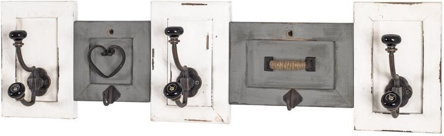 Ibenzoa Industrieel Ontworpen Wandkapstok van Massief Hout en Metaal met Vintage Uiterlijk