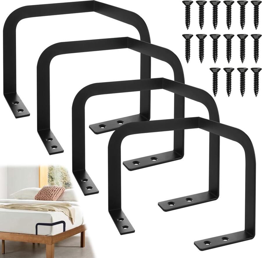 Ibenzoa Innovatieve Matrasverbinders voor Optimale Stabiliteit en Antislip Bescherming Set van 4 Geschikt voor Bedframes
