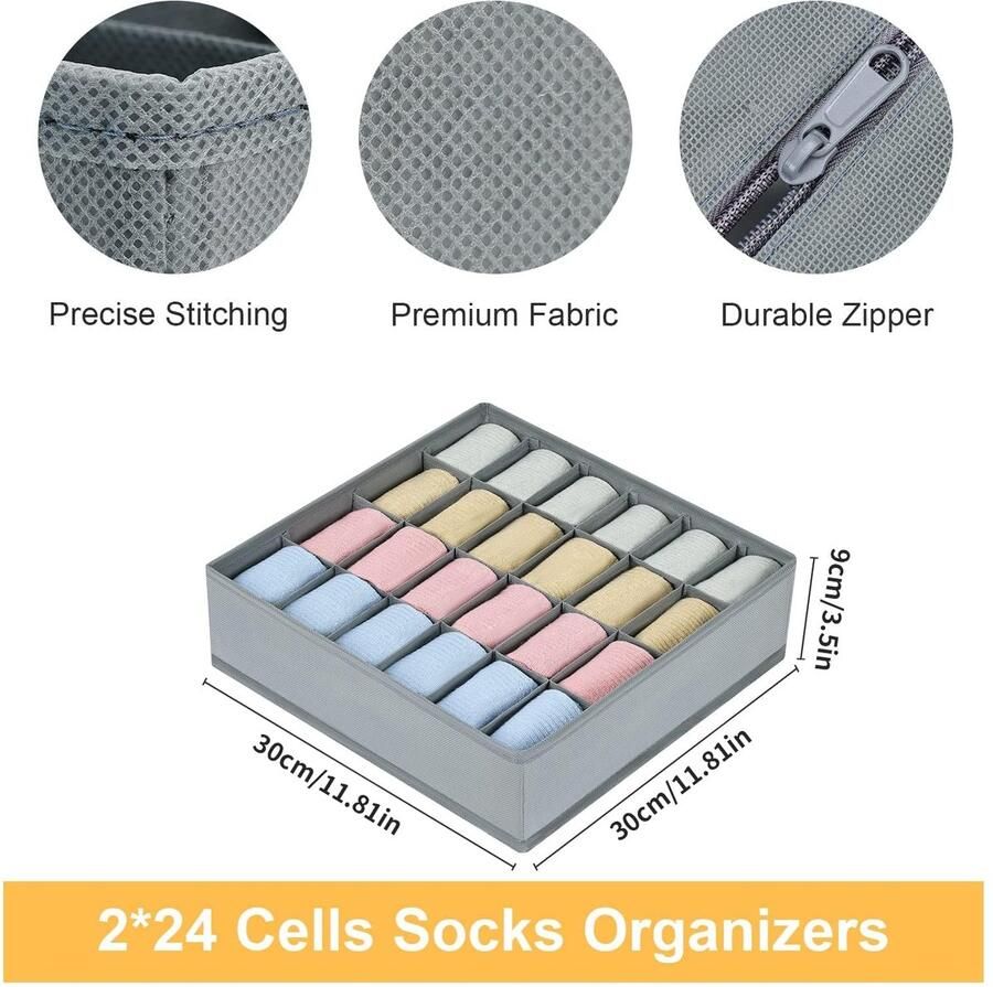 Ibenzoa Innovatieve Opbergset voor Ondergoed en Kleine Accessoires 4 Stuks Multifunctioneel Ontwerp