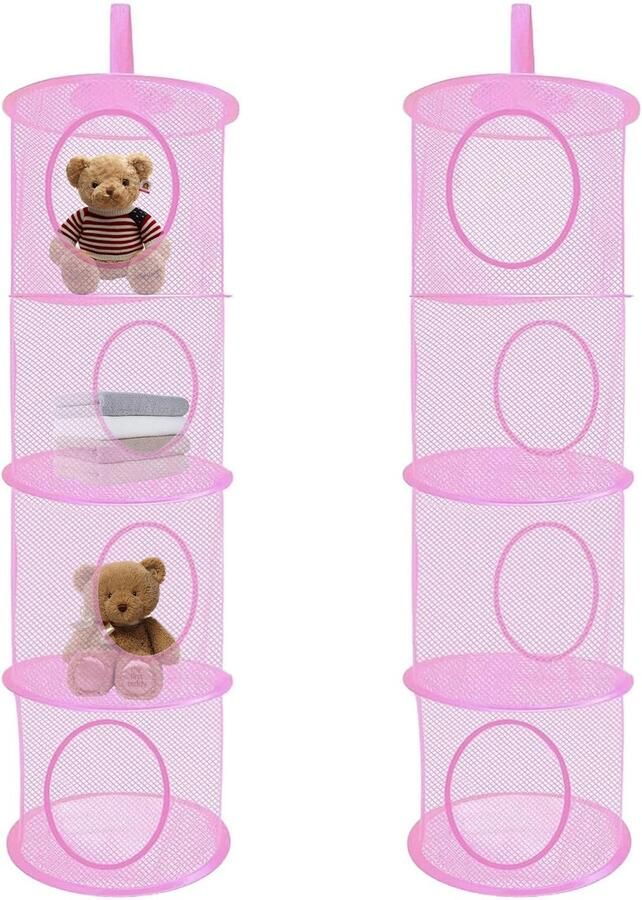 Ibenzoa Innovatieve Opvouwbare Hangende Opbergtassen met Vier Ruime Vakken voor Kinderkamers en Meer