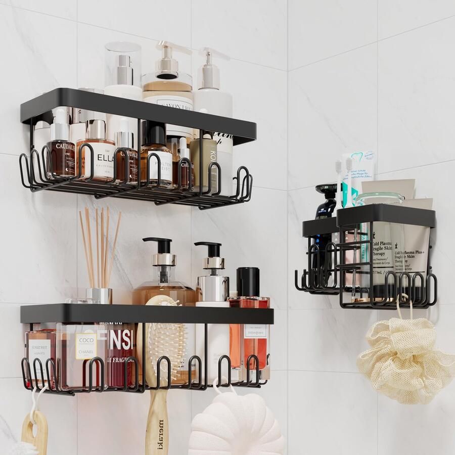 Ibenzoa Innovatieve Roestvrije Doucheplank Set met Handige Haken en Afwateringsontwerp voor Badkamer