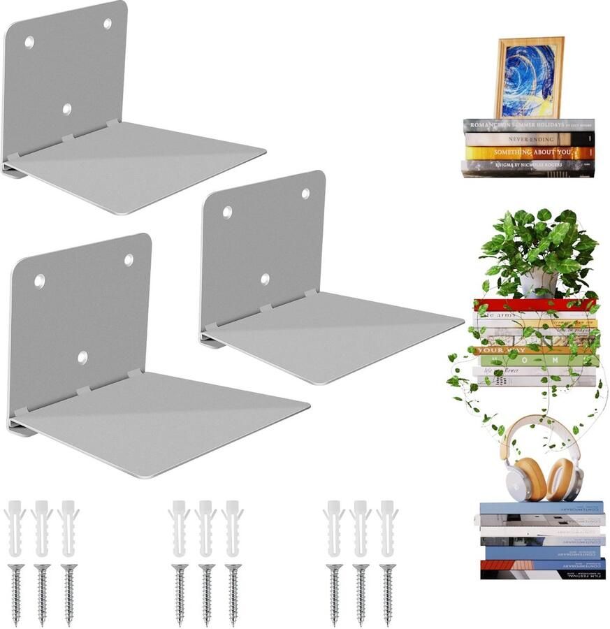 Ibenzoa Innovatieve Zwevende Boekenplanken Set van 3 voor Optimaal Ruimtegebruik in Slaapkamer en Woonkamer