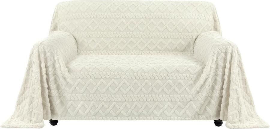 Ibenzoa Jacquard Flanellen Bankhoes voor 2-3 Zitsbanken met Antislip en Meubelbescherming