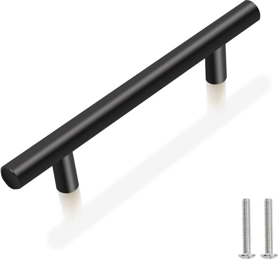 Ibenzoa Kast- en Meubelgrepen Set van 10 stuks in Modern Mat Zwart Design met Roestvrij Staal