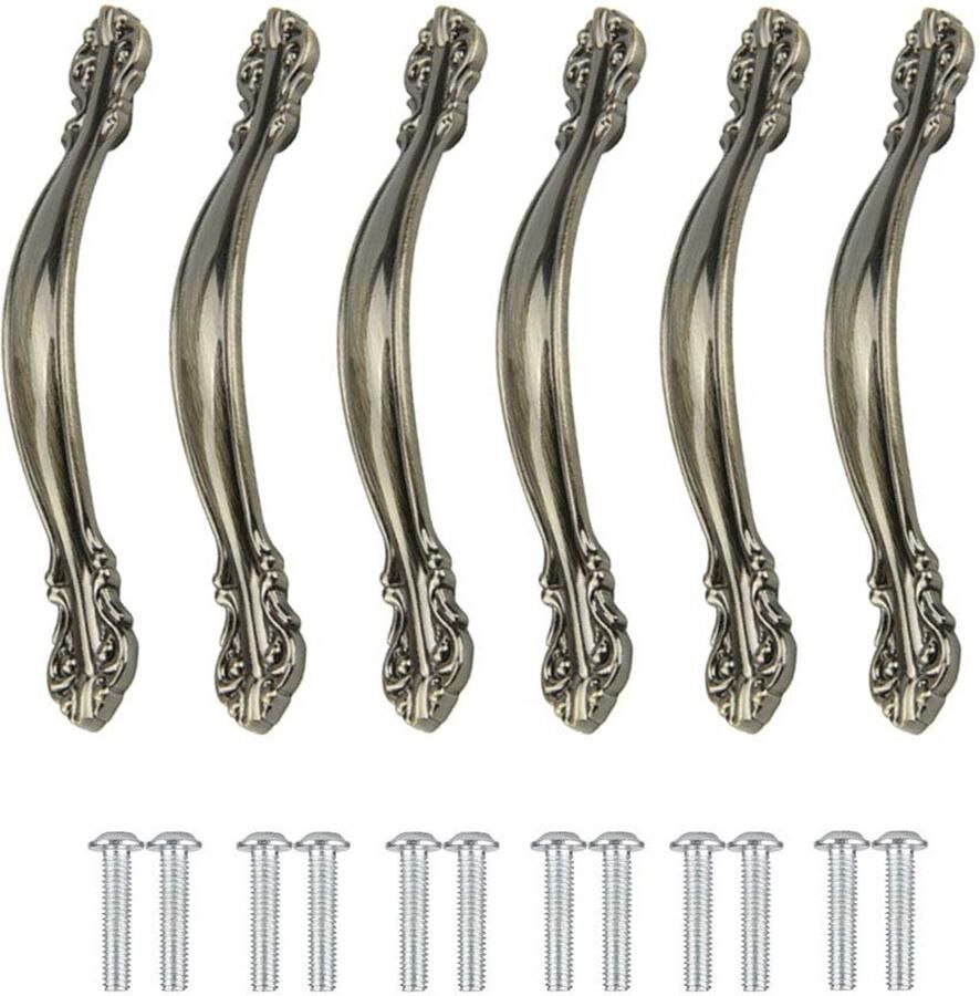 Ibenzoa Kastgrepen in antieke vintage stijl voor keukenkasten met bronskleurige afwerking en schroeven